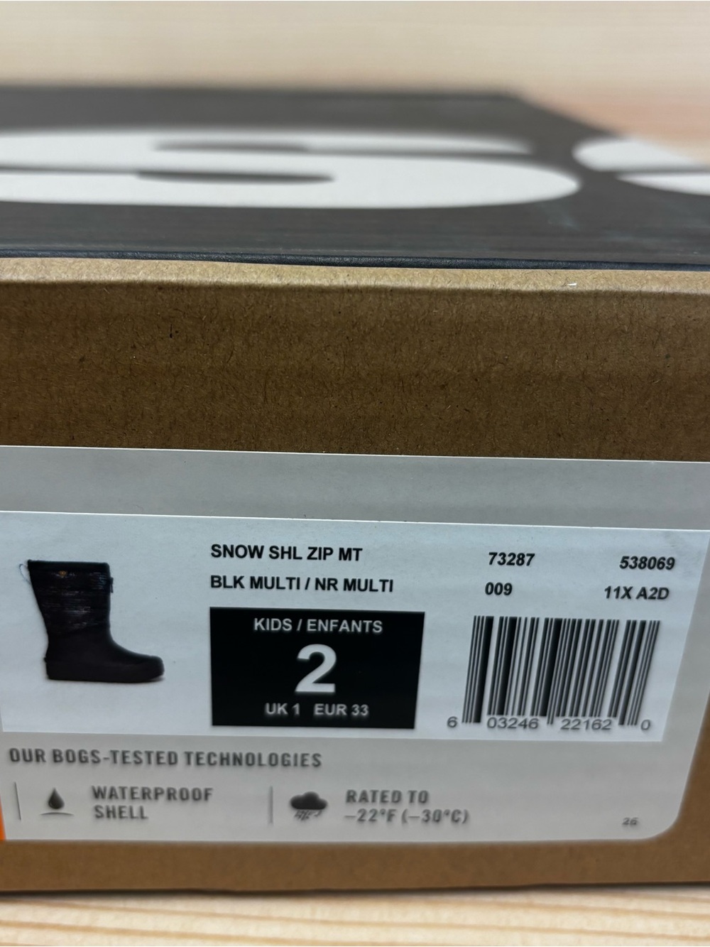 Bogs‎ Snow Shell Zip Girl's Metallic Stripes Insulated Winter Boots Sz 2 Youth - Picture 8 of 8